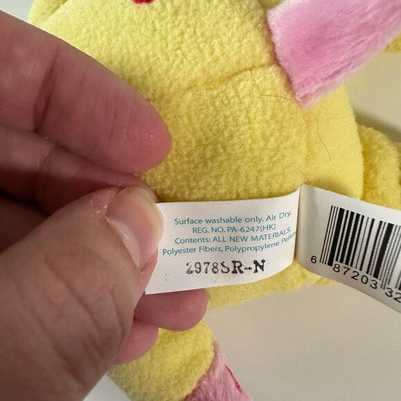 Care Bears Cheer Rainbow Pink Bear In Duck Costume 2008 8" Plush Stuffed Animal - Picture 4 of 8